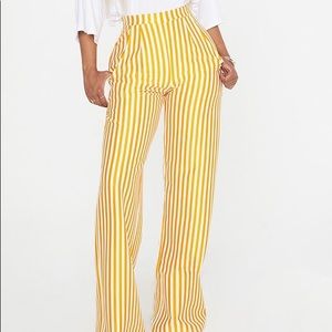 Shape Mustard Striped Wide Leg Pants
